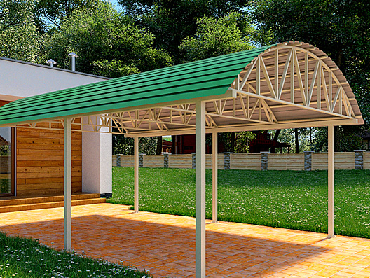 Навесы из профнастила - фото