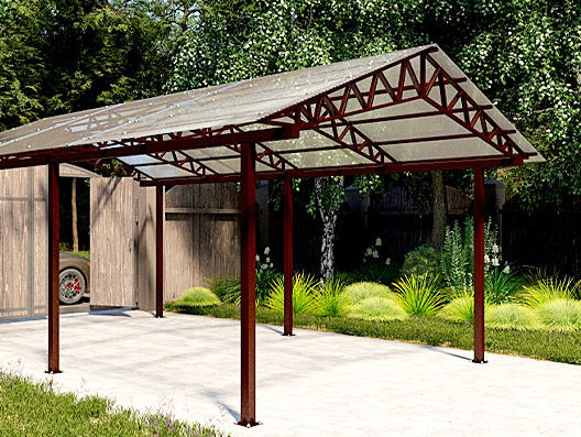 Двухскатные навесы - фото