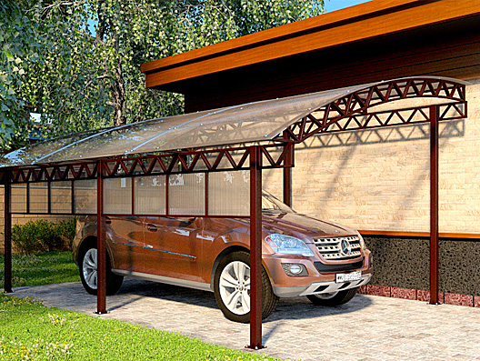 Односкатные навесы - фото