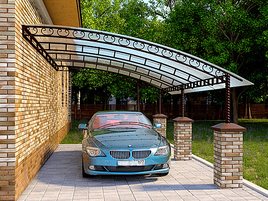 Навесы к дому - фото