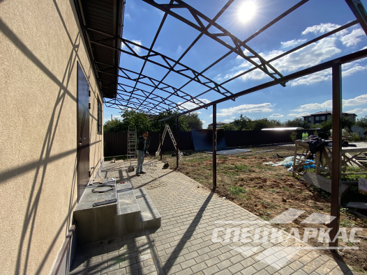 Навес из поликарбоната к дому для террасы №80 1856