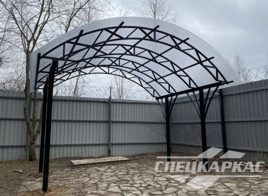 Арочный навес из поликарбоната для зоны отдыха №4 1113