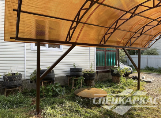 Навес из поликарбоната для одного автомобиля №89 1953
