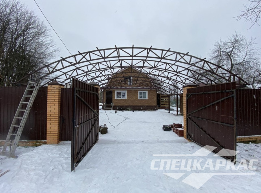 Большой, усиленный навес для автомобилей из поликарбоната №60 1657