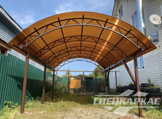 Навес из поликарбоната для одного автомобиля №89 1950
