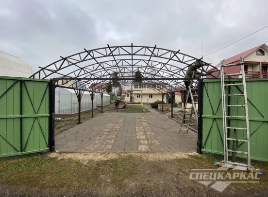 Навес для парковки двух автомобилей №78 5