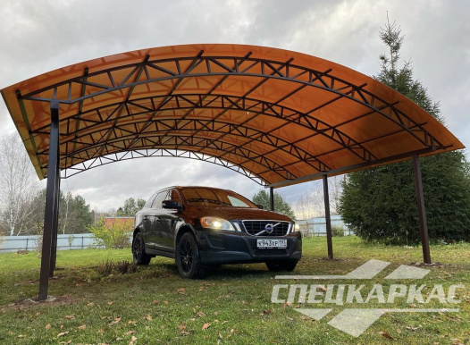 Арочный навес из поликарбоната на две машины №72 1775