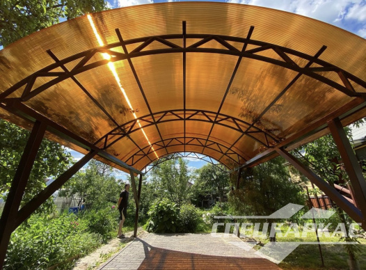 Навес из поликарбоната для зоны барбекю №21 1277