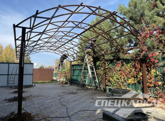 Арочный навес из поликарбоната на две машины №81 1869