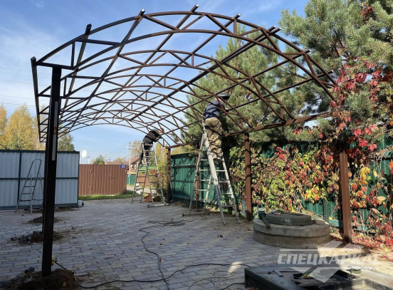 Арочный навес из поликарбоната на две машины №81 5