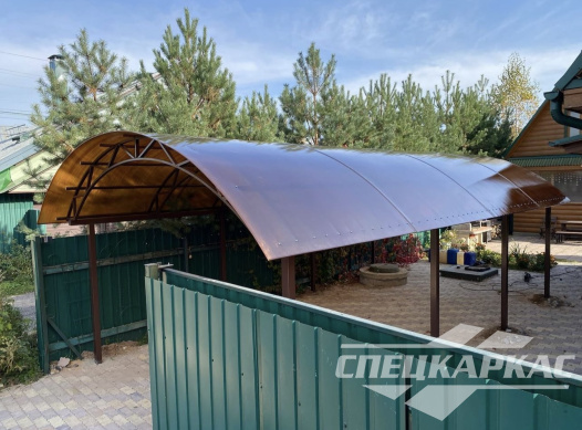 Арочный навес из поликарбоната на две машины №81 1871