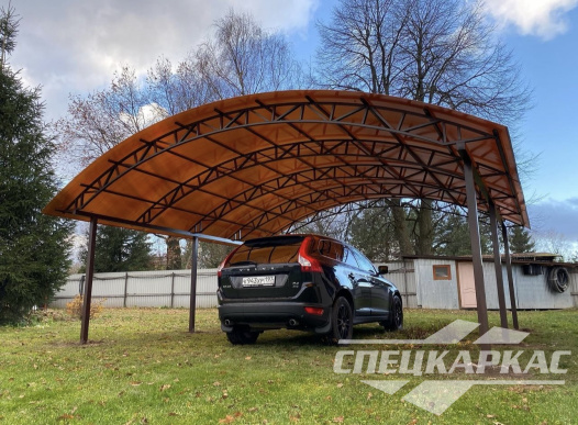 Арочный навес из поликарбоната на две машины №72 1783