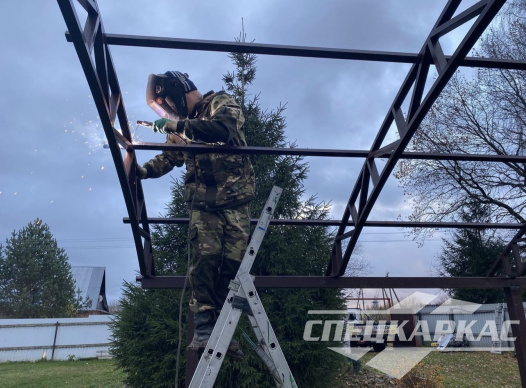 Арочный навес из поликарбоната на две машины №72 1777