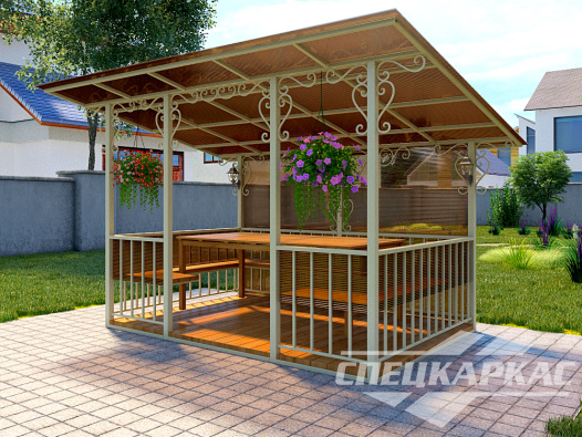 Беседка из поликарбоната №2 - фото 370
