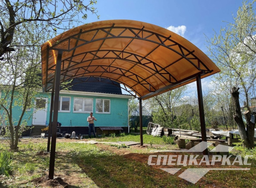 Металлический навес из поликарбоната для зоны отдыха №27 1338