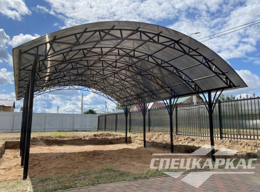 Арочный навес из поликарбоната для автомобилей №10 1172