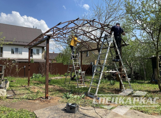 Металлический навес из поликарбоната для зоны отдыха №27 1333