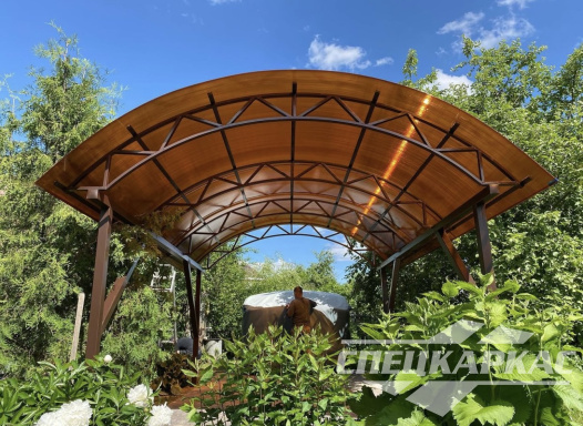 Навес из поликарбоната для зоны барбекю №21 1271