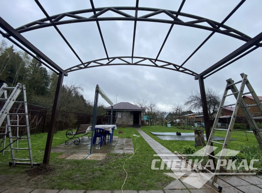 Навес над входом в дом из поликарбоната №32 1383