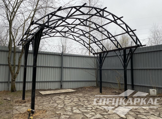 Арочный навес из поликарбоната для зоны отдыха №4 1107