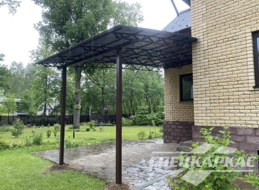 Навес к дому из поликарбоната | Навес над входом в дом №25 1316