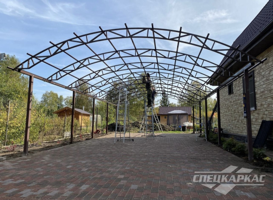 Навес на 4 машины из поликарбоната №87 2