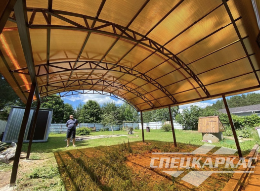 Навес из поликарбоната для зоны барбекю №22 1289