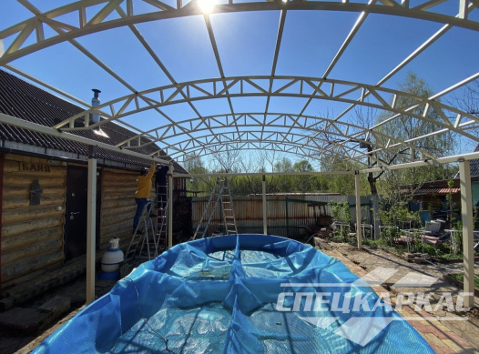 Навес из поликарбоната павильонного типа для бассейна №30 1364