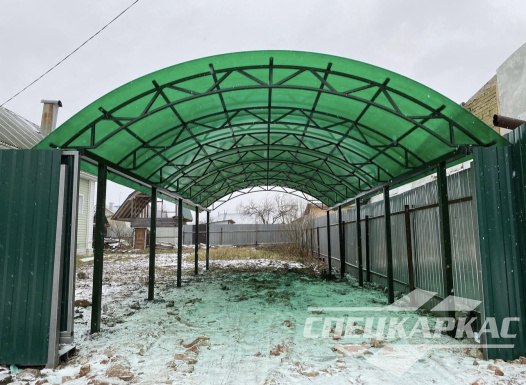 Навес для парковки двух автомобилей друг за другом №62 1680