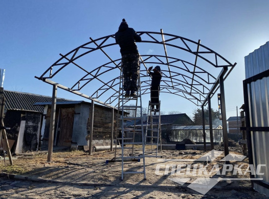 Классический арочный навес для одной машины №40 1463