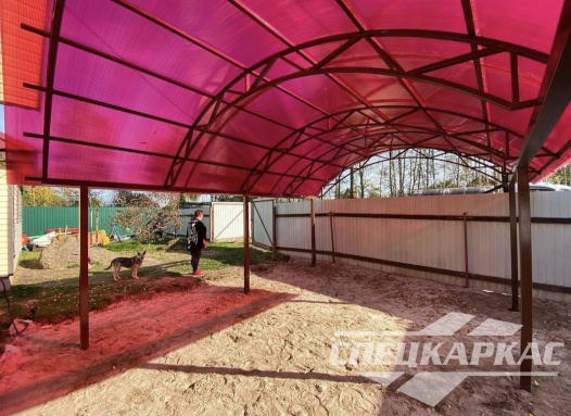 Арочный навес из поликарбоната на две машины №83 1893