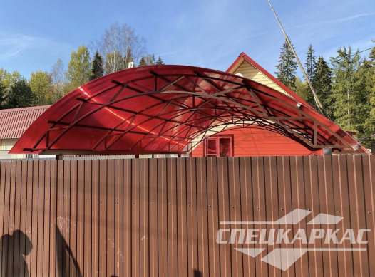 Арочный навес из поликарбоната на две машины №83 1885