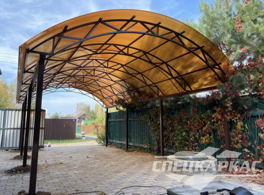 Арочный навес из поликарбоната на две машины №81 1872