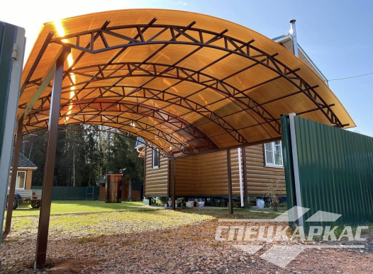Навес на две машины из поликарбоната №85 1905