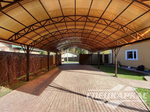 Навес из поликарбоната на 4 автомобиля №52 1583