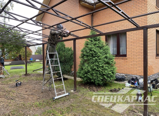 Односкатный навес для автомобилей (скат от соседа) №91 1968