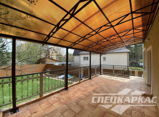 Навес из поликарбоната к дому | Навес над балконом | Навес терасса №14 1212