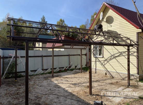 Арочный навес из поликарбоната на две машины №83 4