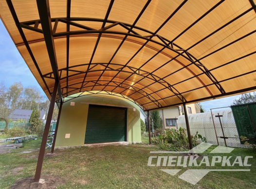 Навес из поликарбоната перед гаражом №82 1884