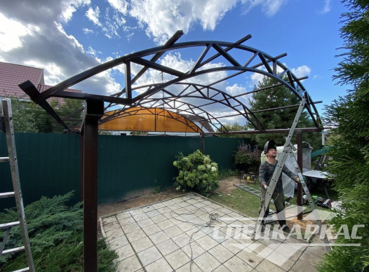 Навес из поликарбоната для дачи №93 1986