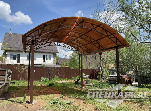 Металлический навес из поликарбоната для зоны отдыха №27 1337