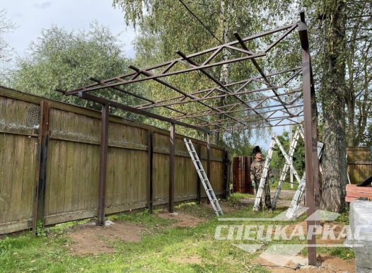 Прямой односкатный навес из поликарбоната для машины №97 2026