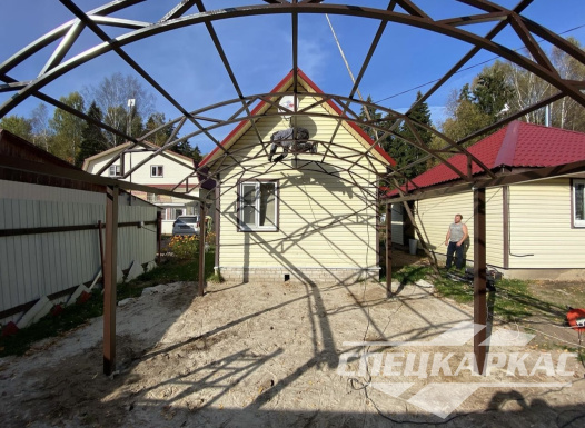 Арочный навес из поликарбоната на две машины №83 1887