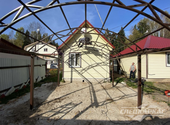 Арочный навес из поликарбоната на две машины №83 3