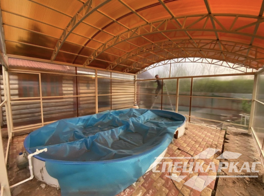 Навес из поликарбоната павильонного типа для бассейна №30 1365