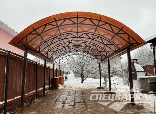 Навес из поликарбоната арочного типа №56 1615
