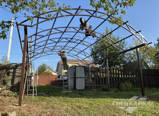 Навес для авто из поликарбоната №84 4