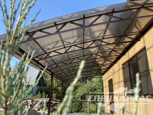 Навес из поликарбоната к дому для террасы №80 1855