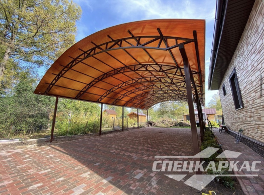 Навес на 4 машины из поликарбоната №87 1925