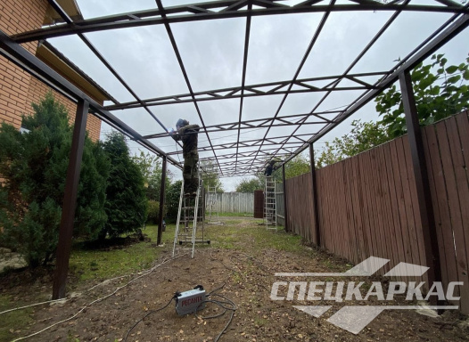 Односкатный навес для автомобилей (скат от соседа) №91 1969